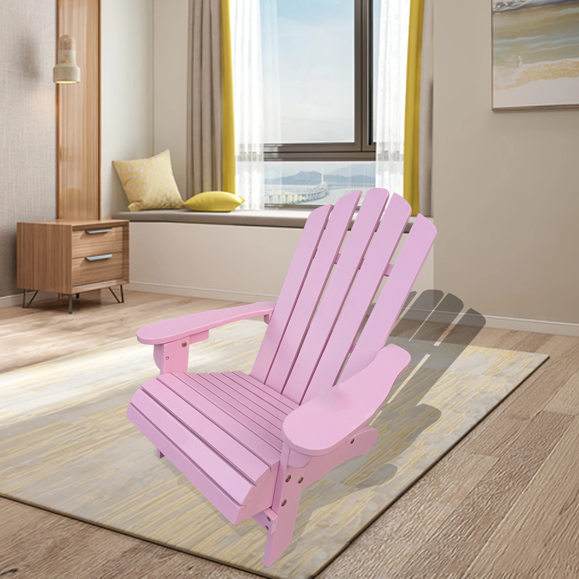 Outdoor or indoor Wood children Adirondack chair,pink