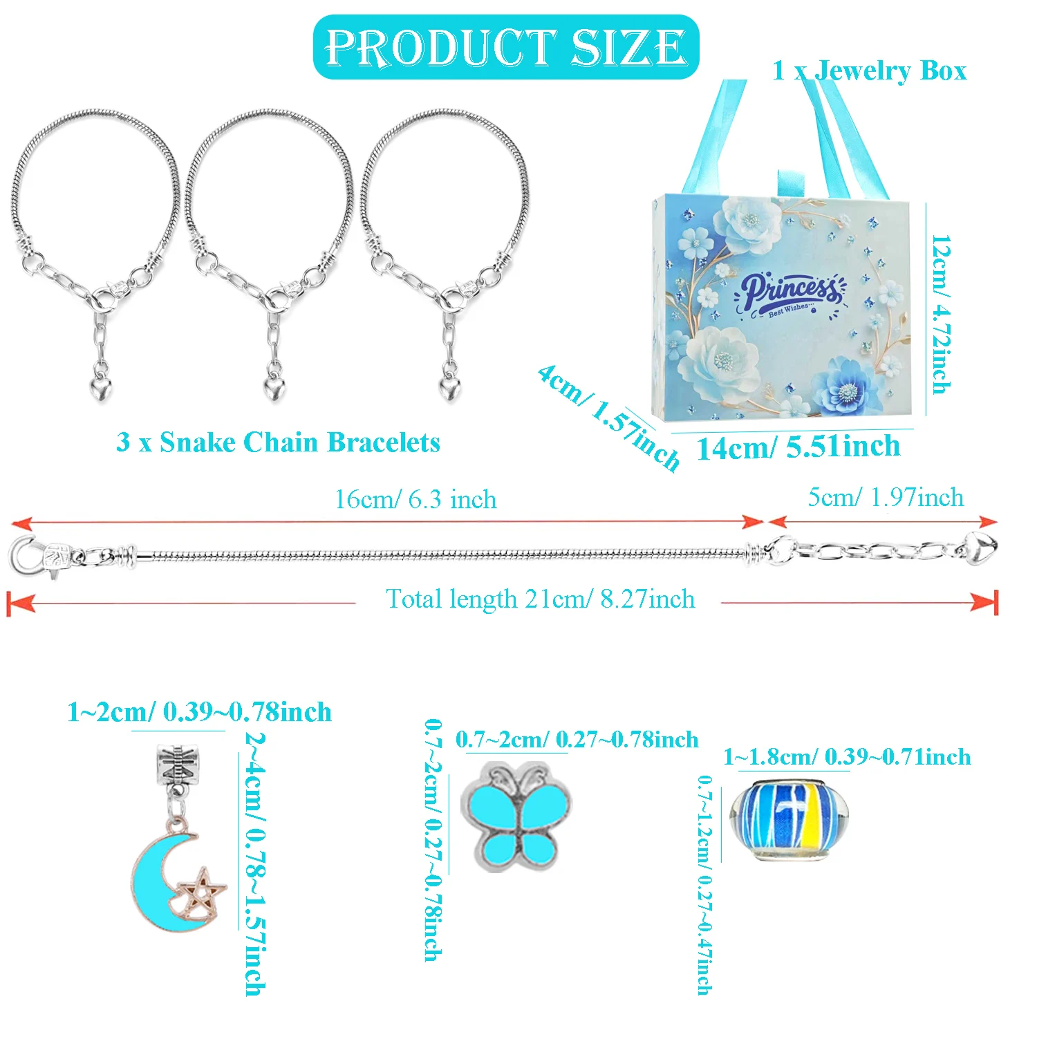 Il nuovo kit per l'artigianato di gioielli a tema blu da 67 pezzi è perfetto per l'artigianato di compleanno, Natale e set di gioielli di Capodanno 2026