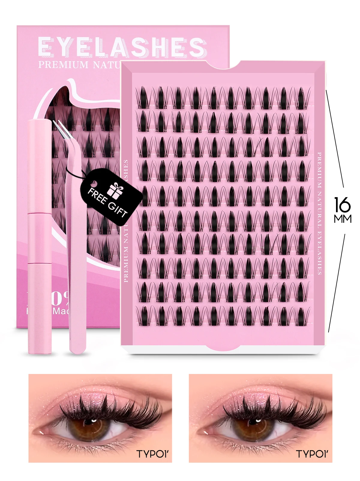Manga Lashes Kit Natural Volume Cluster Eyelashes