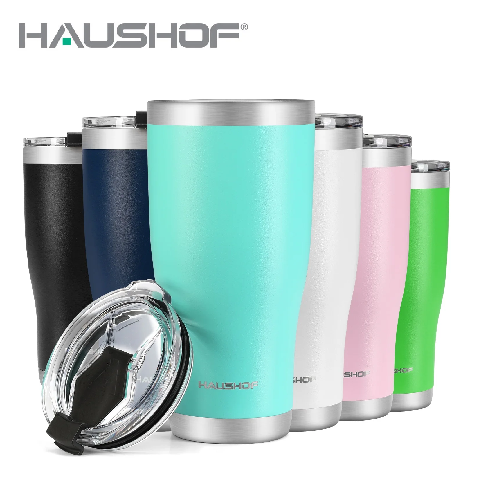 HAUSHOF-Portable Leak-Proof Coffee Cup, Stainless Steel Water Bottle, Vacuum Flasks for Camping, Office,Car,Travel, 590 ml,850ml