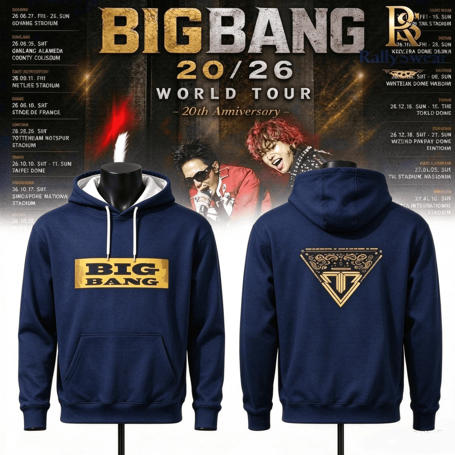 Kpop Big Bang 20th Anniversary World Concert Tour Hoodies for Women Fans' Peripheral Gifts Oversized Y2K Couple Sweatshirts