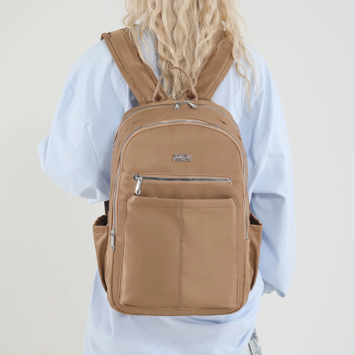 

Весенний новый повседневный женский рюкзак, модный однотонный женский рюкзак из ткани Оксфорд, простые однотонные двойные сумки на плечо