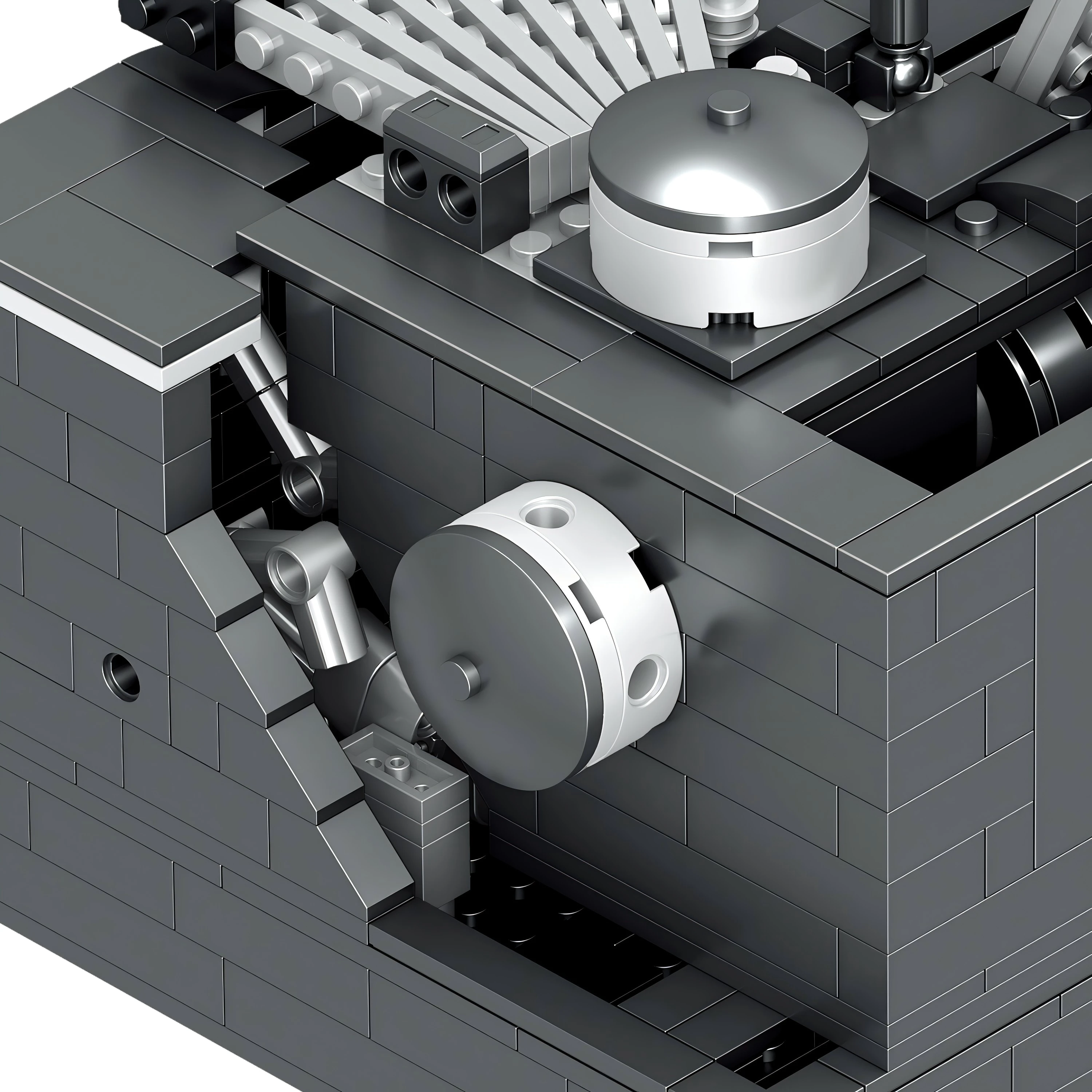 00940 Ensemble de blocs de construction d'imprimante mécanique rétro, jouet d'assemblage de bricolage pour enfants, cadeau éducatif, décoration de bureau et de décoration de la maison