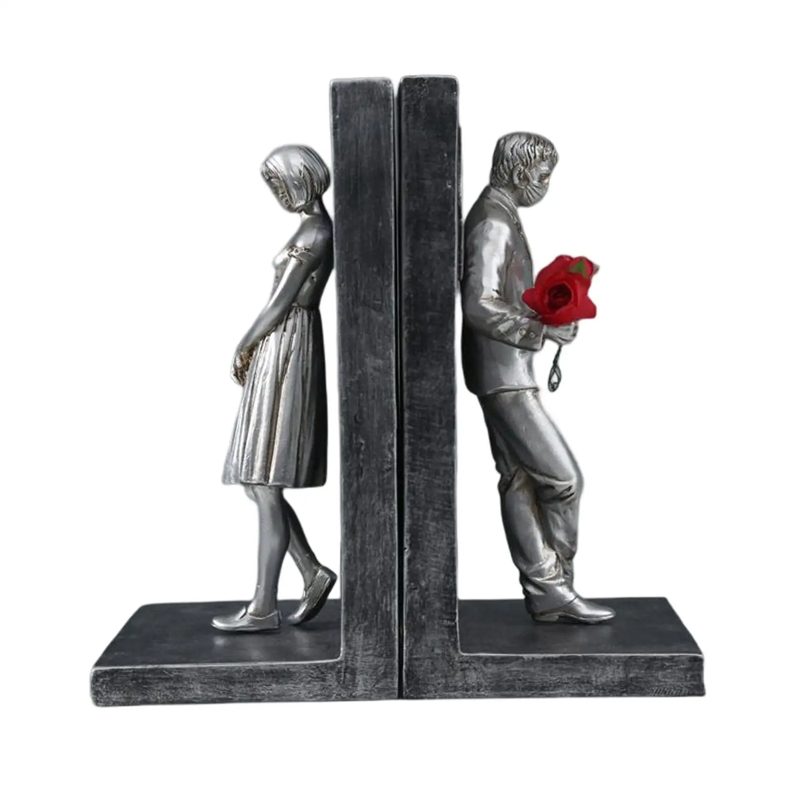 Decorative Bookends, Modern Book Stand, Book Organizer Support, Lover Statue