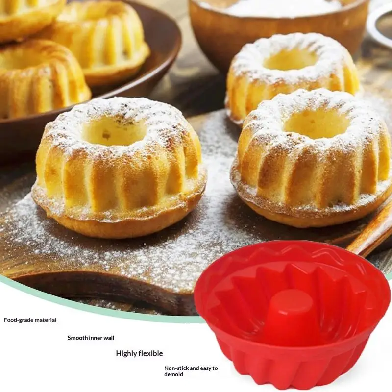 Silicone Cake Mold Food Grade Non-Stick Easy Release Reusable Baking Tool for Home Kitchen DIY Mousse Cupcake Making