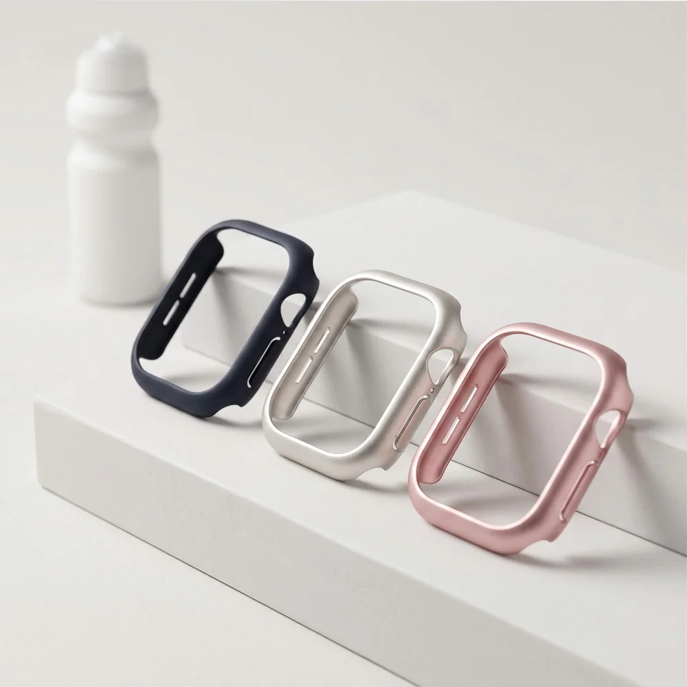 PC Electroplating Case for Apple Watch 12 46mm 42mm Hard Bumper Frame Protector Cover for Iwatch Series 12 46mm 42mm Accessories