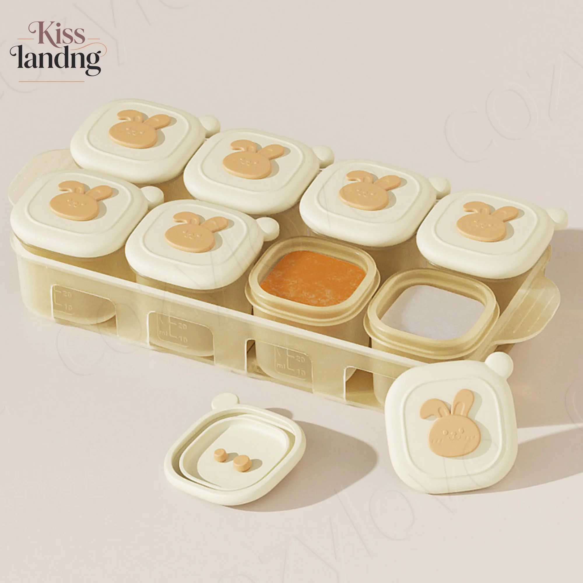 Portable Baby Food Freezer Trays with 4/8 Stackable Containers | Silicone Sealed Lids for Infant Puree & Breastmilk Storage