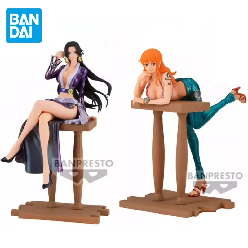 BANDAI Genuine One Piece Grandline Journey Special Boa Hancock Nami Anime Action Figures Model Toys Gifts For Children