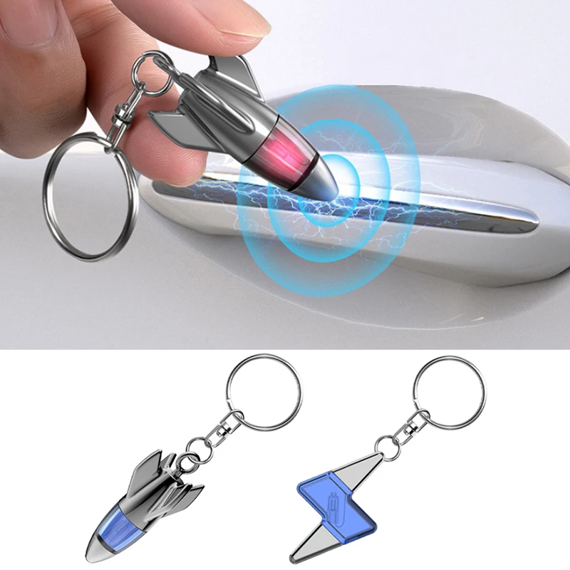 Car Static Eliminator Discharger Keychain Pendant Novel Rocket Design Anti-Static Device For Car Metal Door Handle