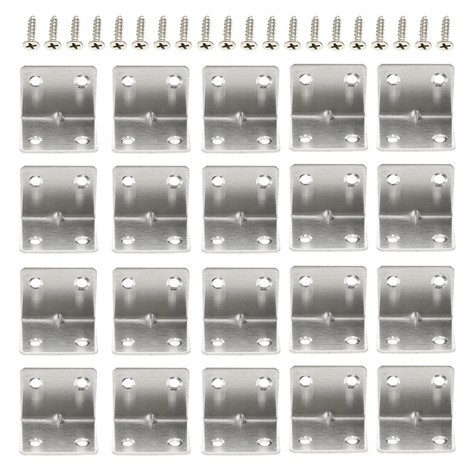 

20 Pcs Stainless Steel Corner Brackets Heavy Duty Right Angle Braces Furniture Accessories Strong Thick Material Table