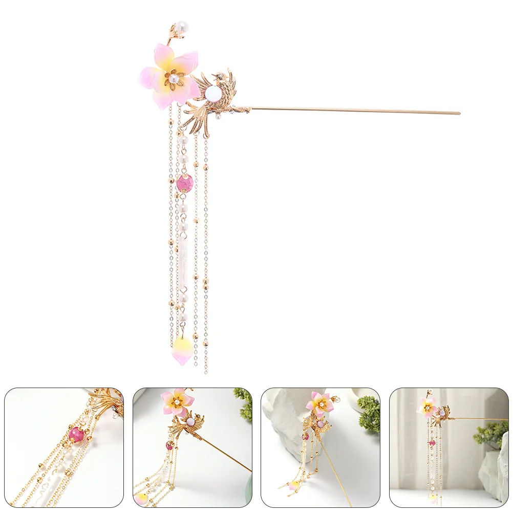 

Chinese Style Pearl Tassel Retro Alloy Folk custom Costume Accessory Wedding Folk Custom Hair Stick Han Clothes Hair Tool