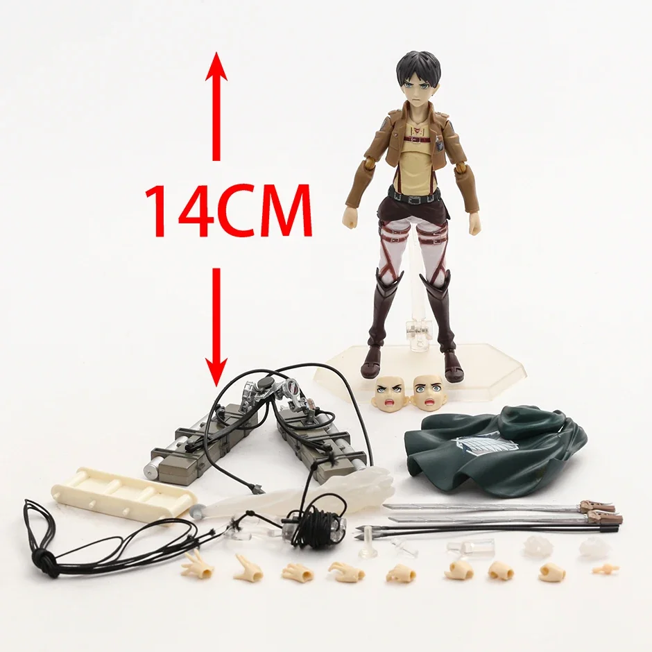 Figma 207 Eren Jaeger 203 Mikasa Ackerman 213 Levi Action PVC Figure Model Ornament Toy Collection Gift