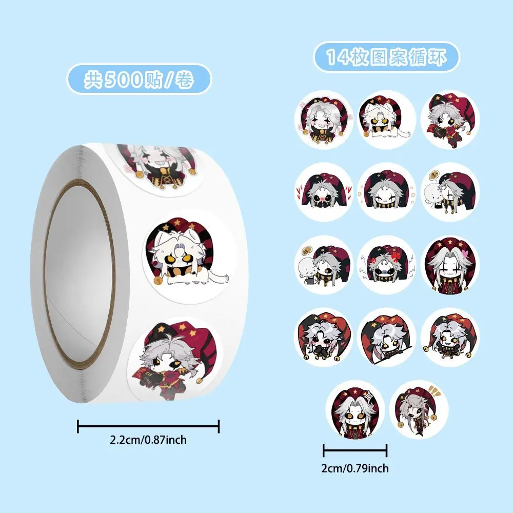 500pcs/roll Sticker Anime The Freak Circus Pierrot Cosplay Seals Labels Envelopes Stickers Cartoon Stickers DIY Scrapbook