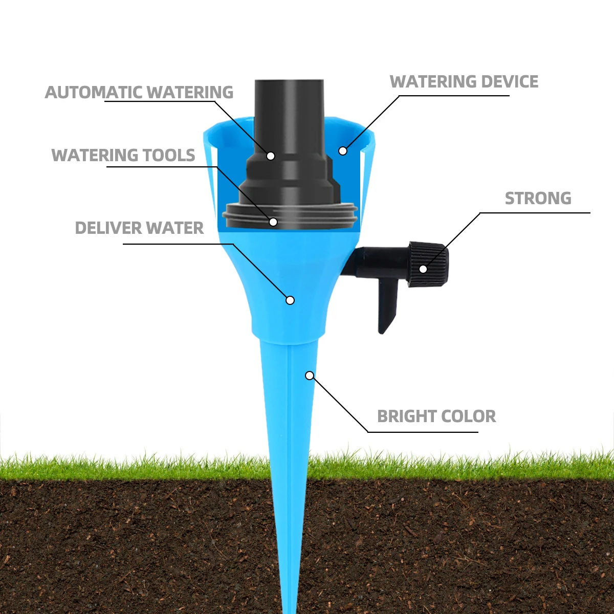 

12Pcs Constant Pressure Plant Waterer Auto Irrigation System for Garden Bonsai Adjustable Moisture Control Dripper Home