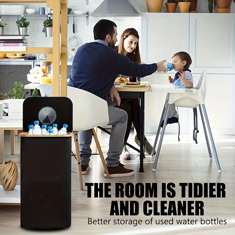 3-piece set of classified trash cans, indoor recycling bin, deposit bottle collector, foldable, multi-color inner bag