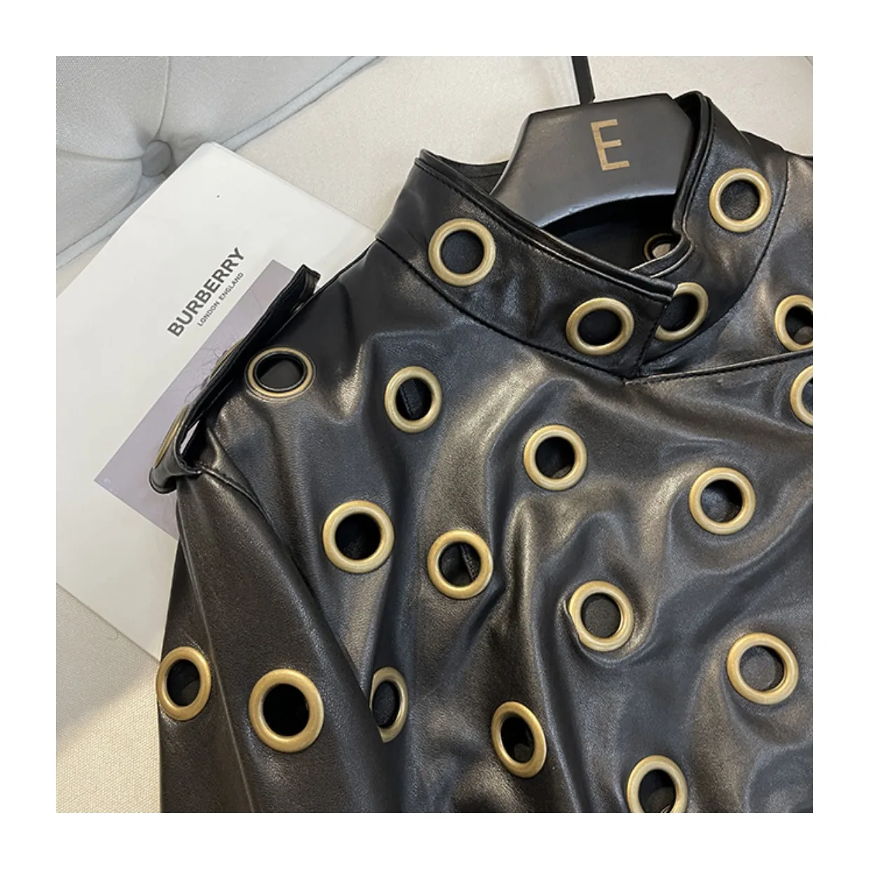 Women Locomotive Jackets European Fashion Genuine Leather Coat Female Thin Cool Motorcycle Metal Circle Short Y2k Veste Femme