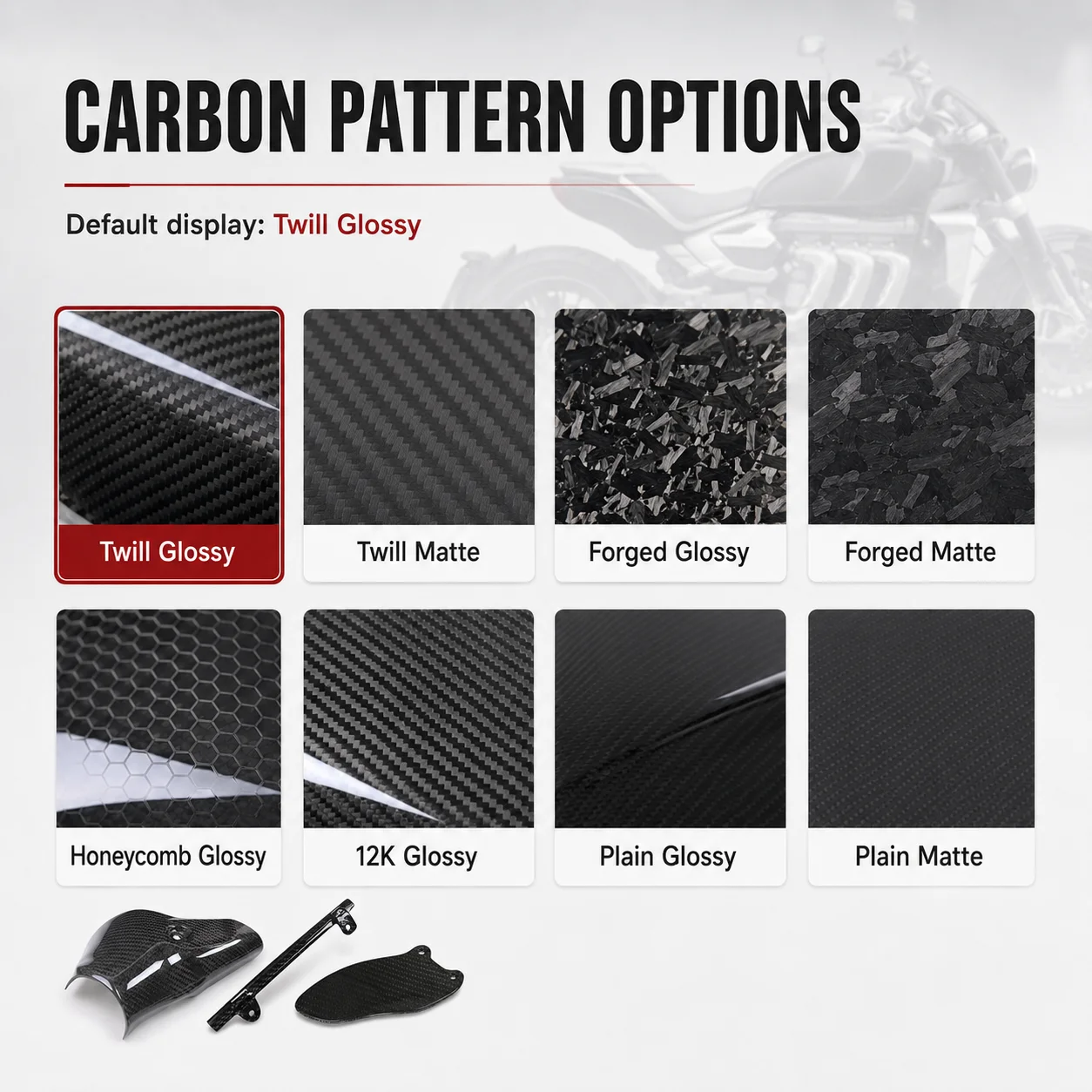 Carbon Fiber Parts Kit Exhaust Heat Shield Heel Guard Trim Covers for Triumph Rocket 3 GT 2020-2023 Motorcycle Accessories view 5