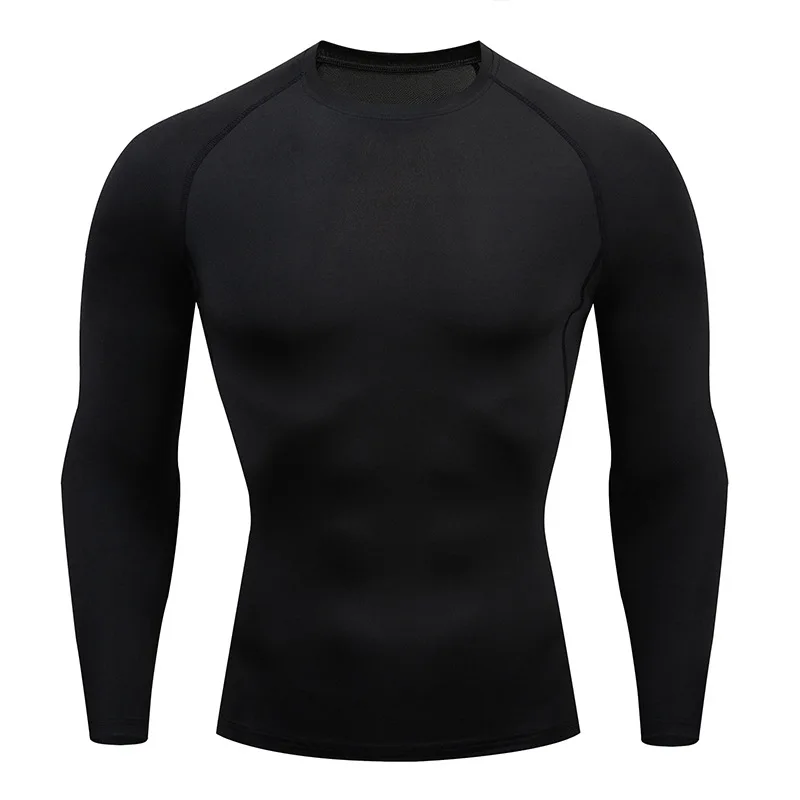 Graphic Workout Running Compression Shirts for Men Sporty Quick Dry Tshirts Tops Spring Fall Long Sleeve Baselayers Undershirts
