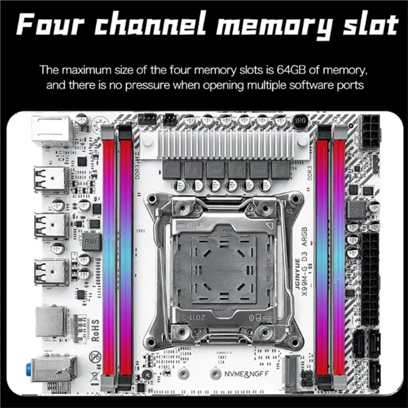 X99M-G D3 ARGB Motherboard For Xeon E5 2676V3/2673V3/2666V3/2696V4 CPU Home DDR3 RAM ARGB Software Support