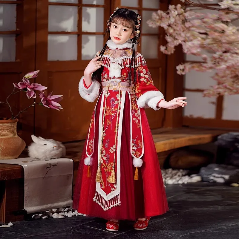winter-new-girl's-embroidered-hanfu-dress-chinese-kids-wedding-flower-girls-daily-dress-birthday-gift-new-year-clothes
