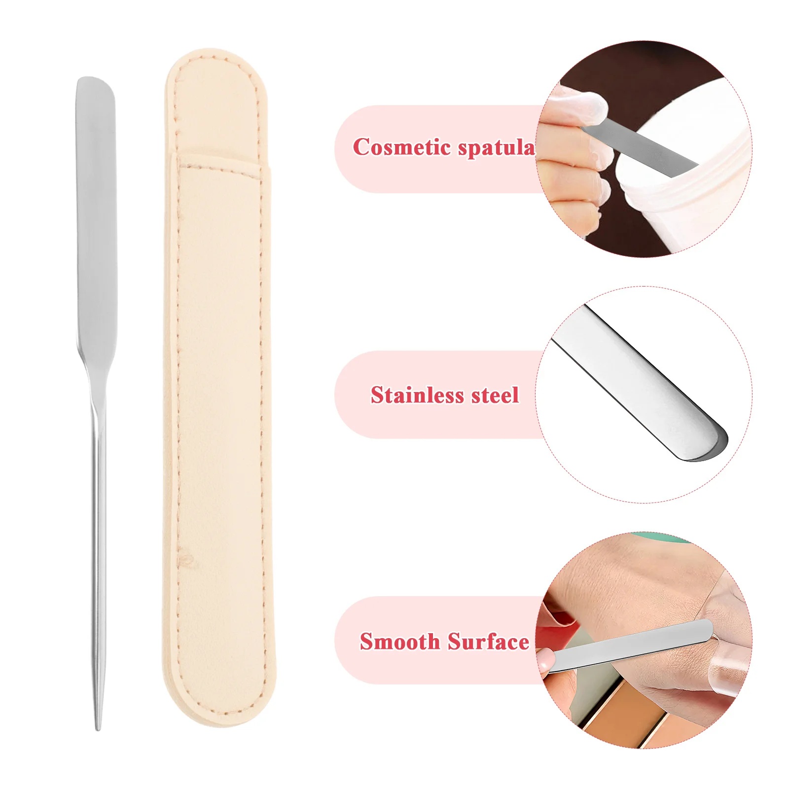 ملعقة مكياج من الفولاذ المقاوم للصدأ، أداة خلاط تجميل متعددة الوظائف لقناع الأساس، خلط ألوان الأظافر، خلط الصباغ