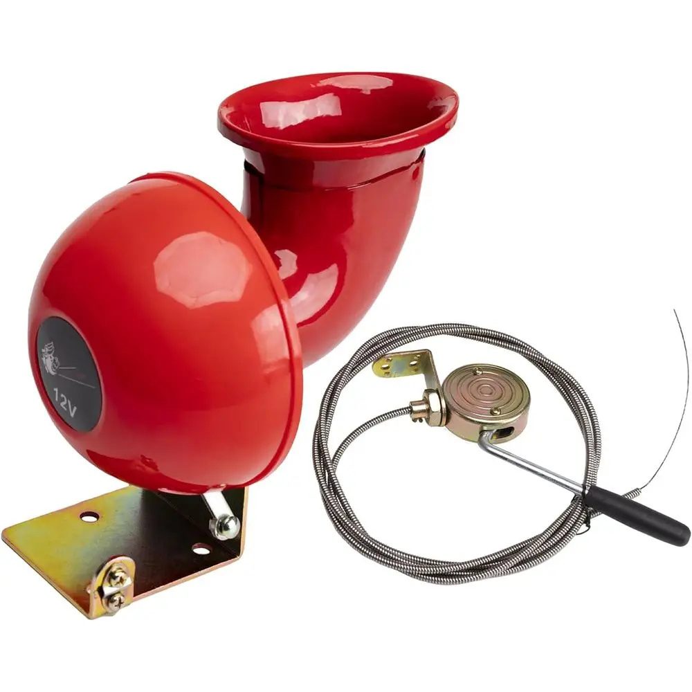 

Raging Bull Horn Hand Pull Lanyard Electric Air Horn Raging Sound with Manual Pull Lever for Truck Boat Super Loud Car Horn (Bul