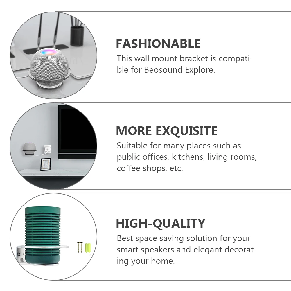 

Smart Speaker Wall Mount Bracket Audio Rack Compatible Explore Space Saving Home Decor Aluminum Alloy Easy