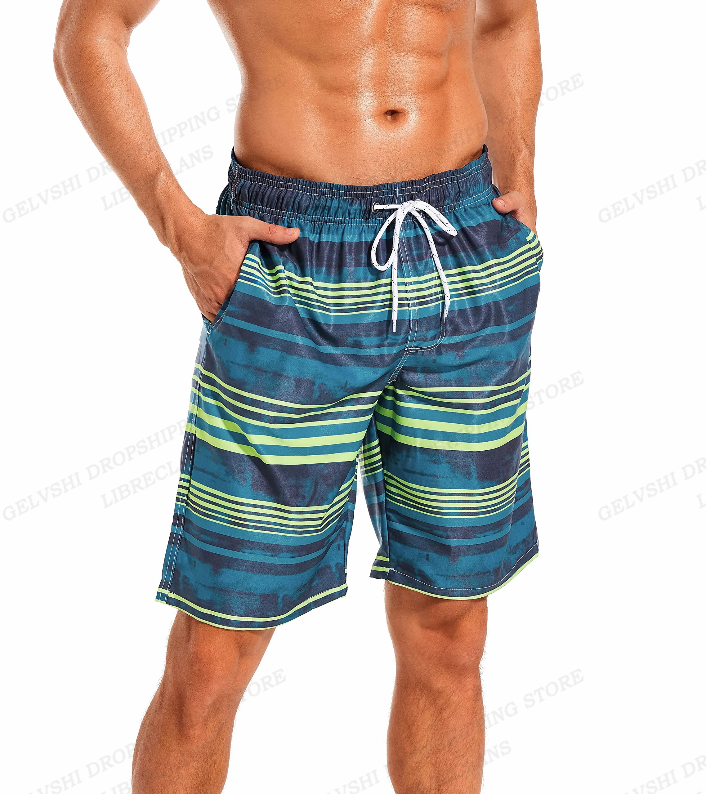 Calções de Natação 3D para Homens, Prancha de Surf, Calções de Praia, Calça Esportiva Fitness, Cuecas de Menino