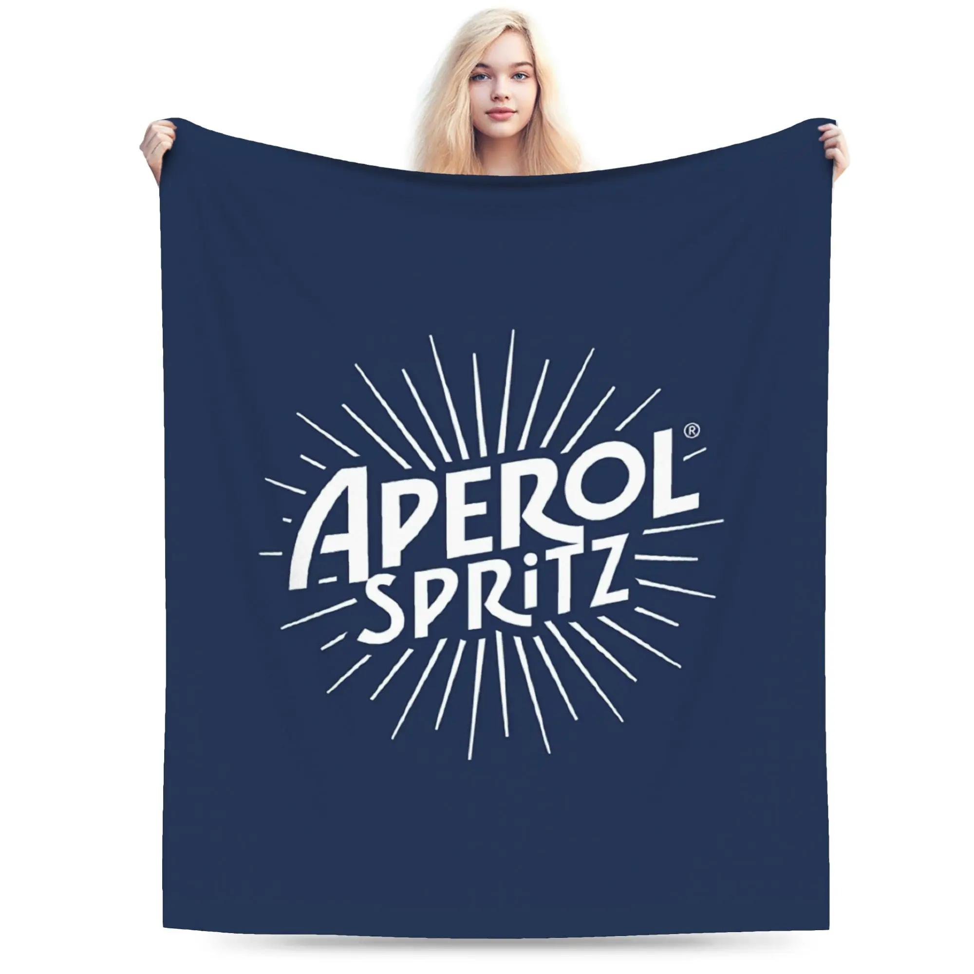 Custom 3D Print Aperols Spritz Love Drink Cocktail Blankets Breathable Soft Flannel Winter Throw Blanket for Sofa Office Bedroom