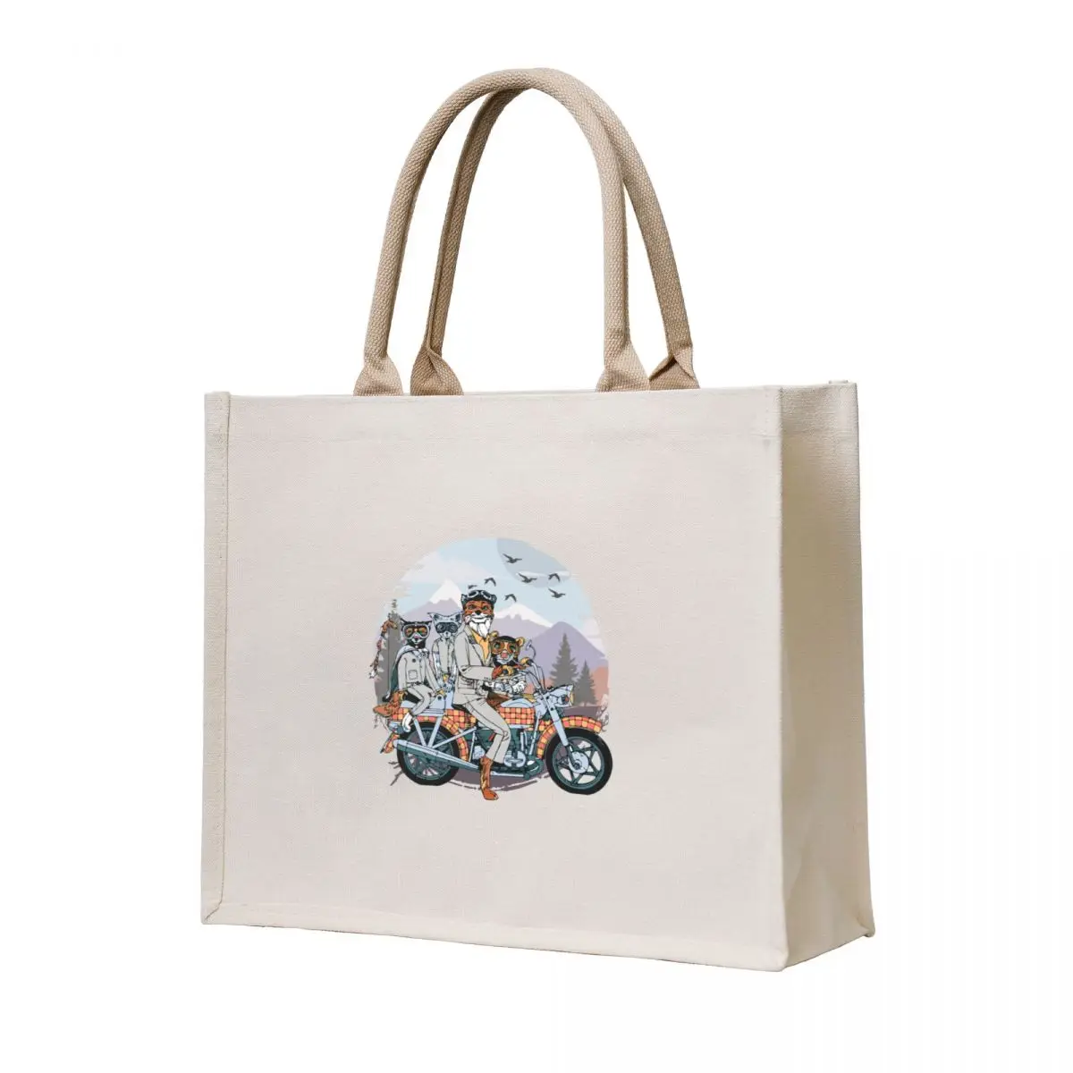 

Fantastic Mr. fox and family on a motorbike Tote Bag Shopping bags Canvas stote bag tote bag university tote canvas