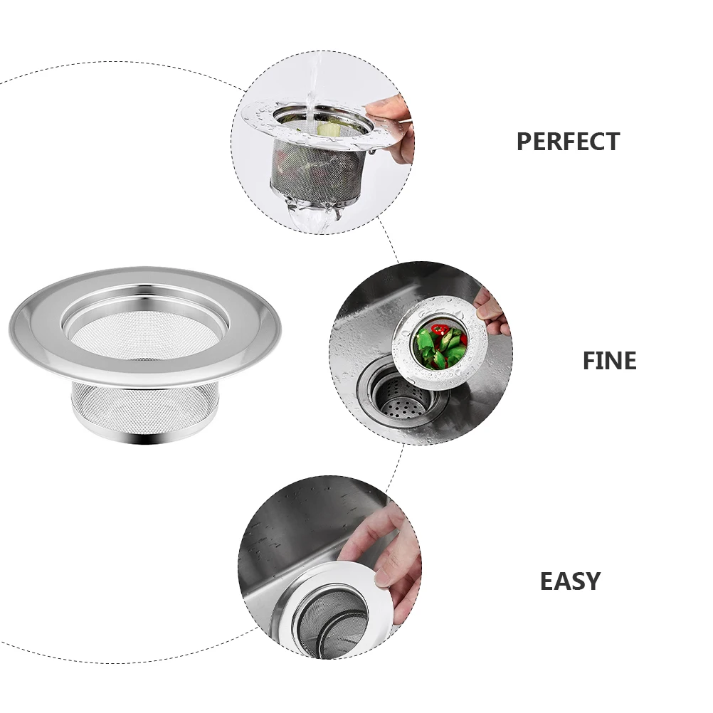 

2pcs Stainless Steel Kitchen Mesh Fine Mesh Sink Strainer Durable Sink Filter Strainer For Kitchen Drainage Water