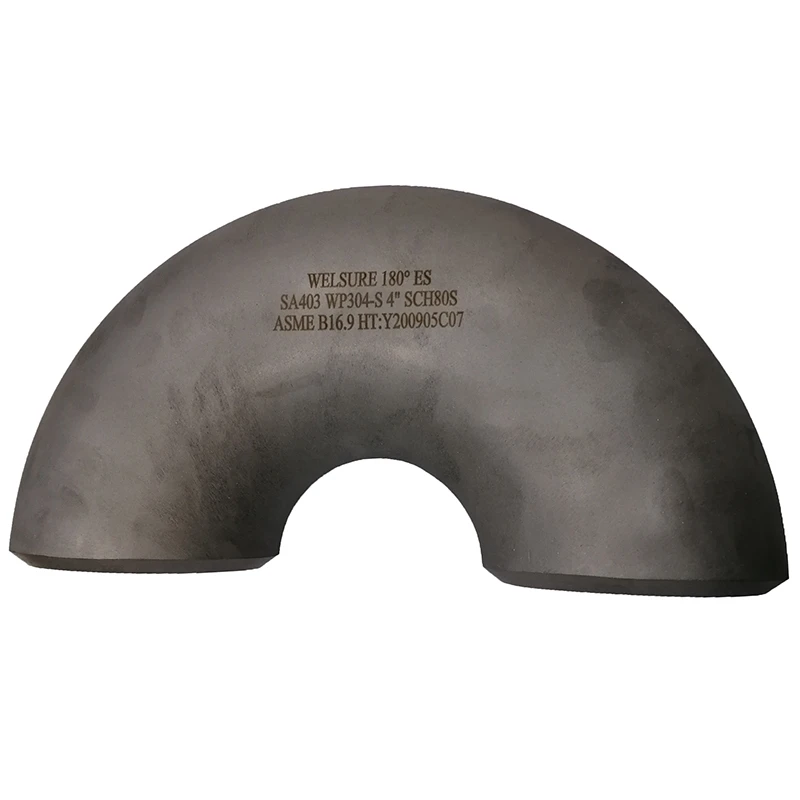 

ASME B16.9 WP304/304L 4" SCH80S stainless steel butt weld pipe fittings 180D ES Elbow