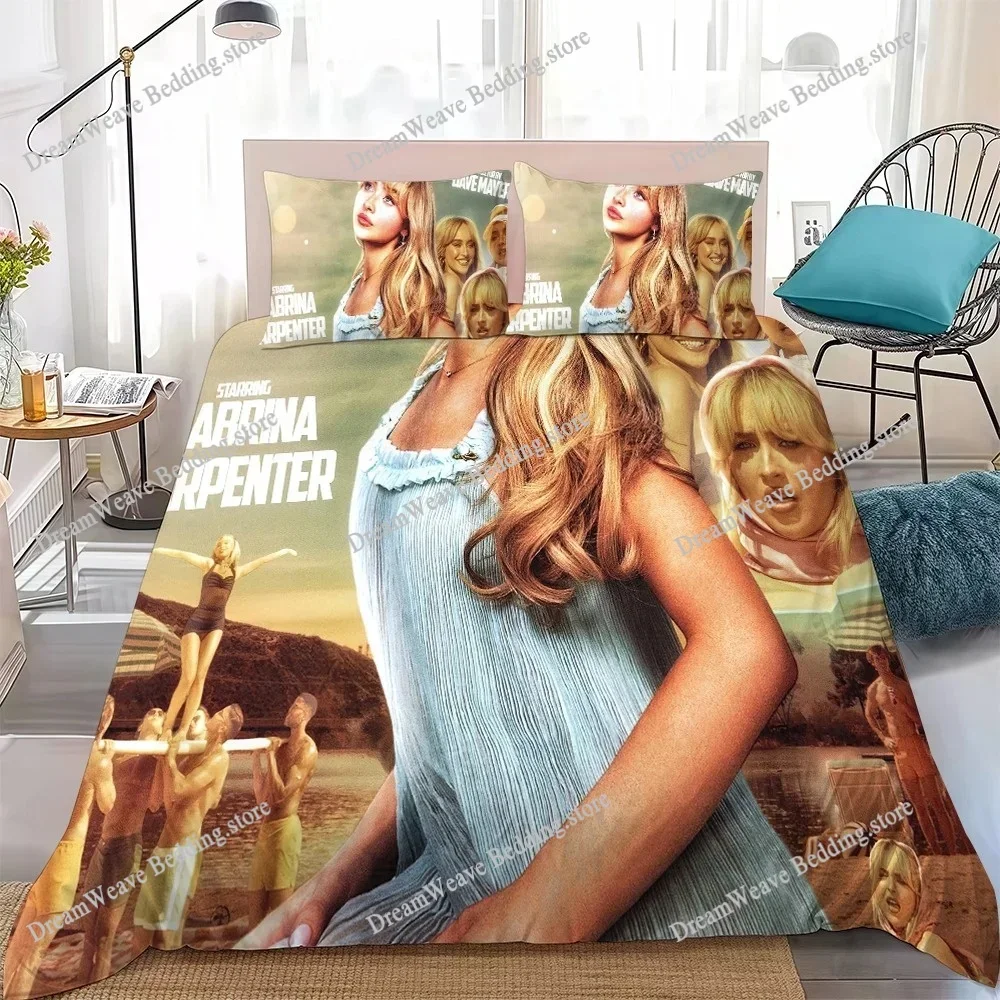 Singer S-Sabrina C-Carpenter Duvet Cover Set Home Style Bedding Soft Laundry Cotton Bed Student Dormitory Gift