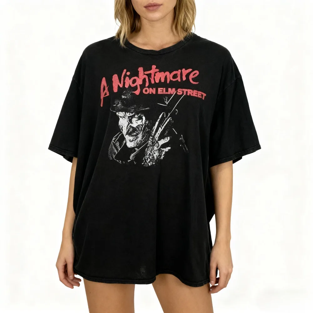 Freddy Krueger Shirt Nightmare on Elm Street Outfit Horrorfilm Geschenke für Fans Floral Freddy Tee Halloween Lover Merch Shirt