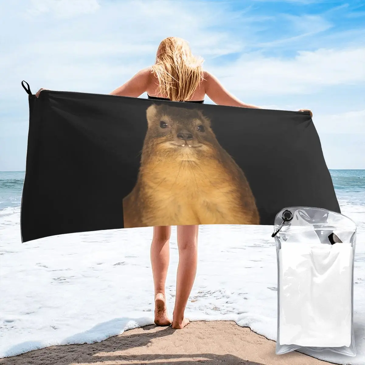 Rock Hyrax Photo Dassie Vampire Potato Beach Towel Soft Microfiber Quick Dry Absorbent Quick Towels For Yoga