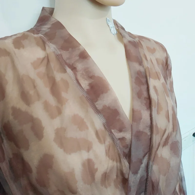 

Костюмы для отдыха и вечеринок больших размеров, сексуальное удобное свободное мягкое прозрачное модное платье с глубоким v-образным вырезом и принтом