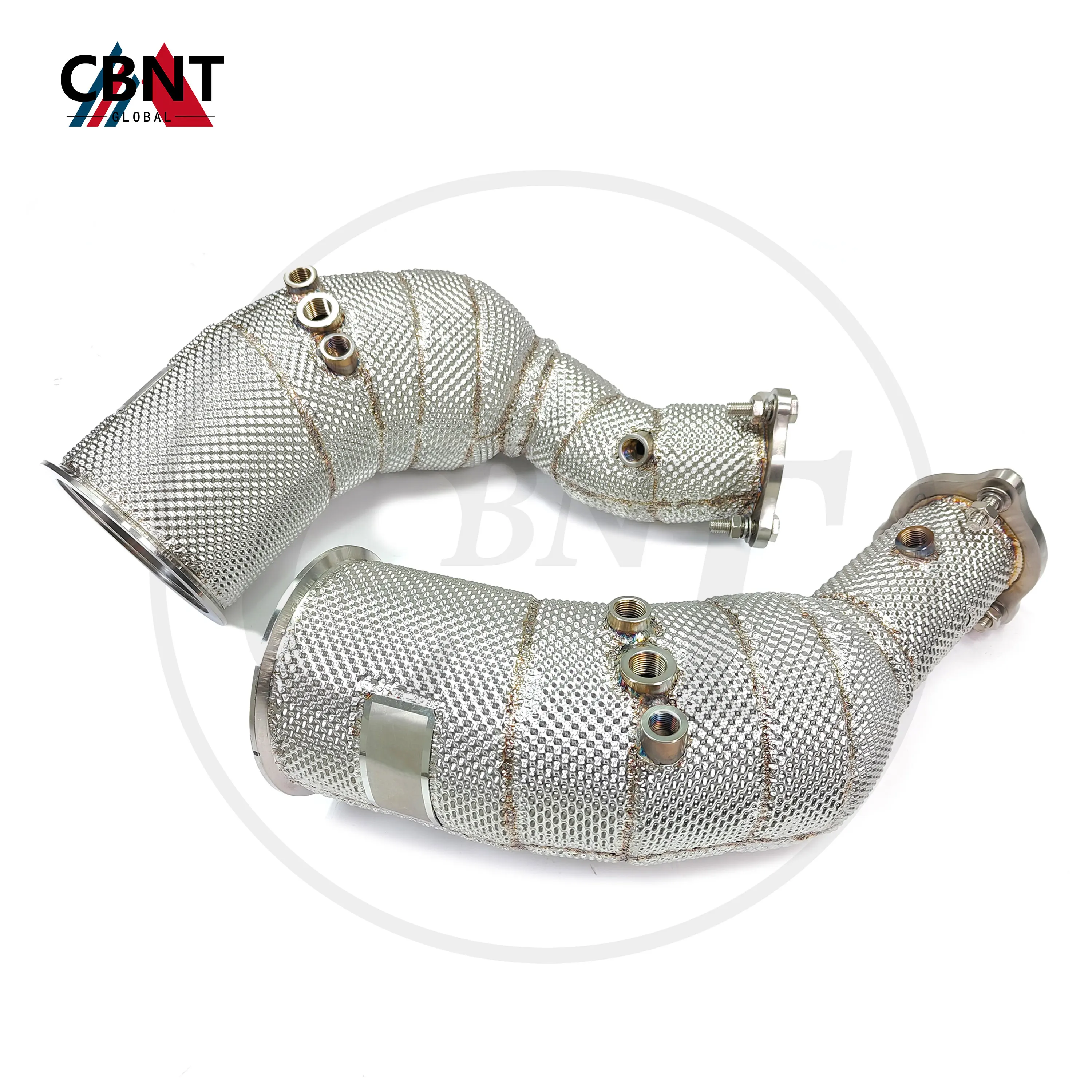 

CBNT Exhaust-pipe Catted/Catless Downpipe for Audi RS4 RS5 B9 2.9T Exhaust System High Flow Performance With Heat Shield