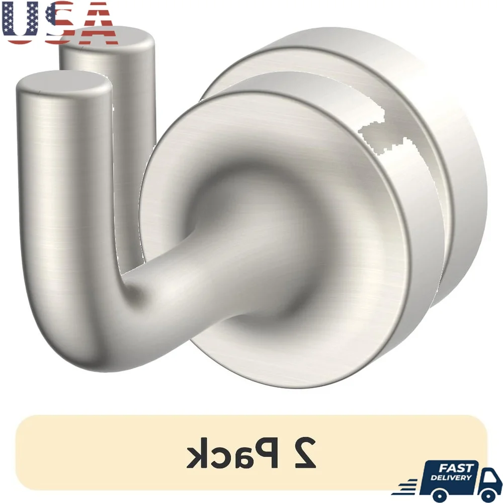 

Современный настенный крючок для халата, атласный никель, простая установка, устойчивые к ржавчине, аксессуары для ванной комнаты, фурнитура в комплекте