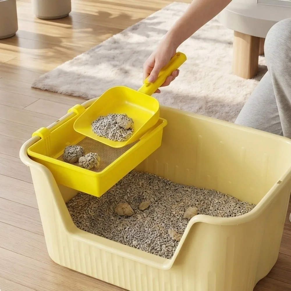 Efficient Hanging Cat Litter Sifter Plastic Fast Sifting Pet Litter Filter Tray Wear-Resistant Rust-Resistant