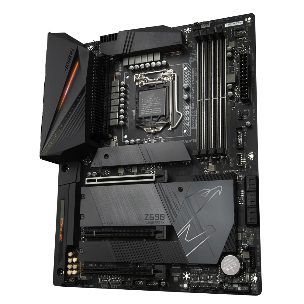 Imagem -02 - Placa-mãe Gigabyte-z590 Aorus Pro ax Lga1200 Suporta I911900kf I7-11700f I5-10400f Cpu Intel Z590 M.2 Nvme Pcie 4.0