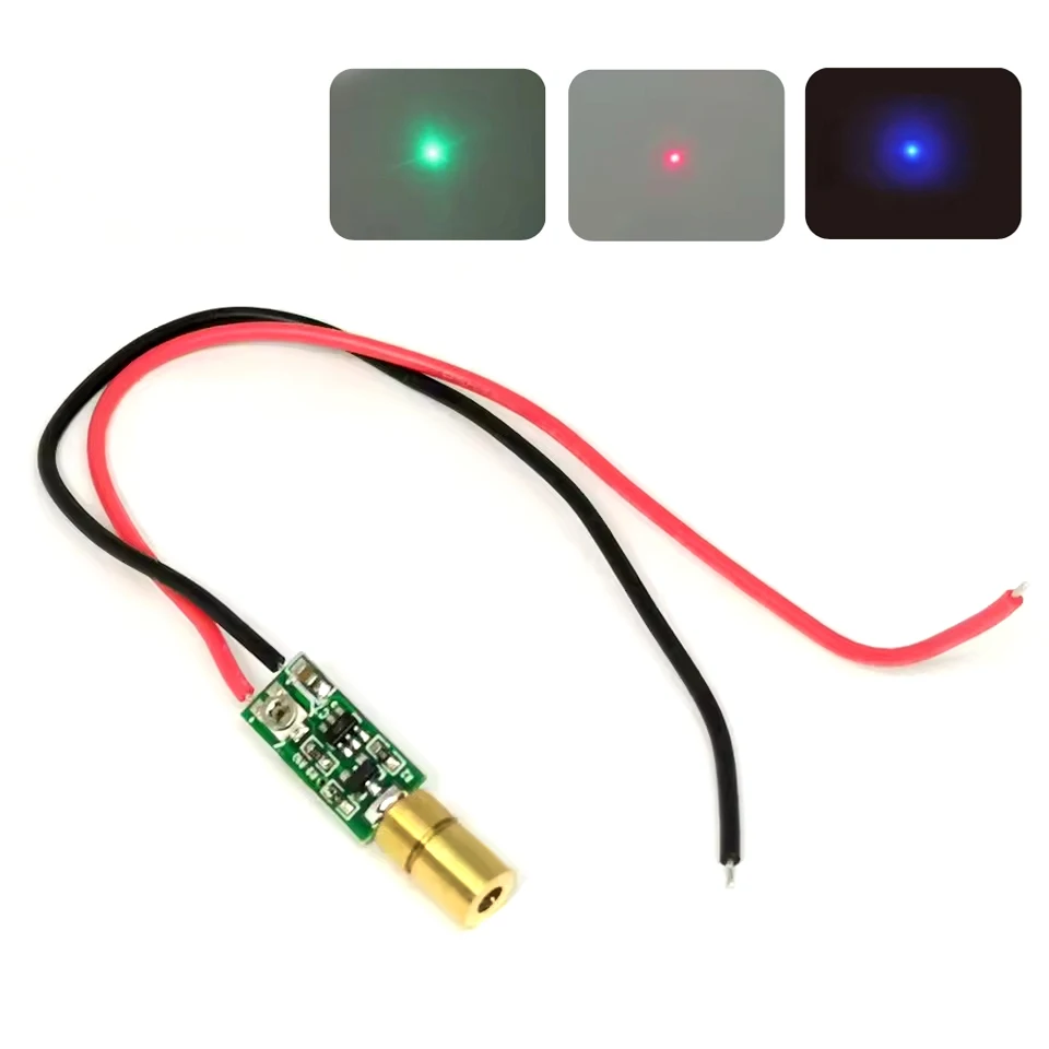 3pcs Mini 5mW 520nm 450nm 650nm Dot Light Brass Laser Diode Module Positioning Red Green Blue LED