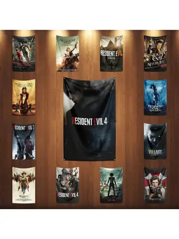 3x5 Ft R-Resident EvilS Flag Classic Horror Movie Flag Halloween Wall Hanging Banner Decor Movie Poster