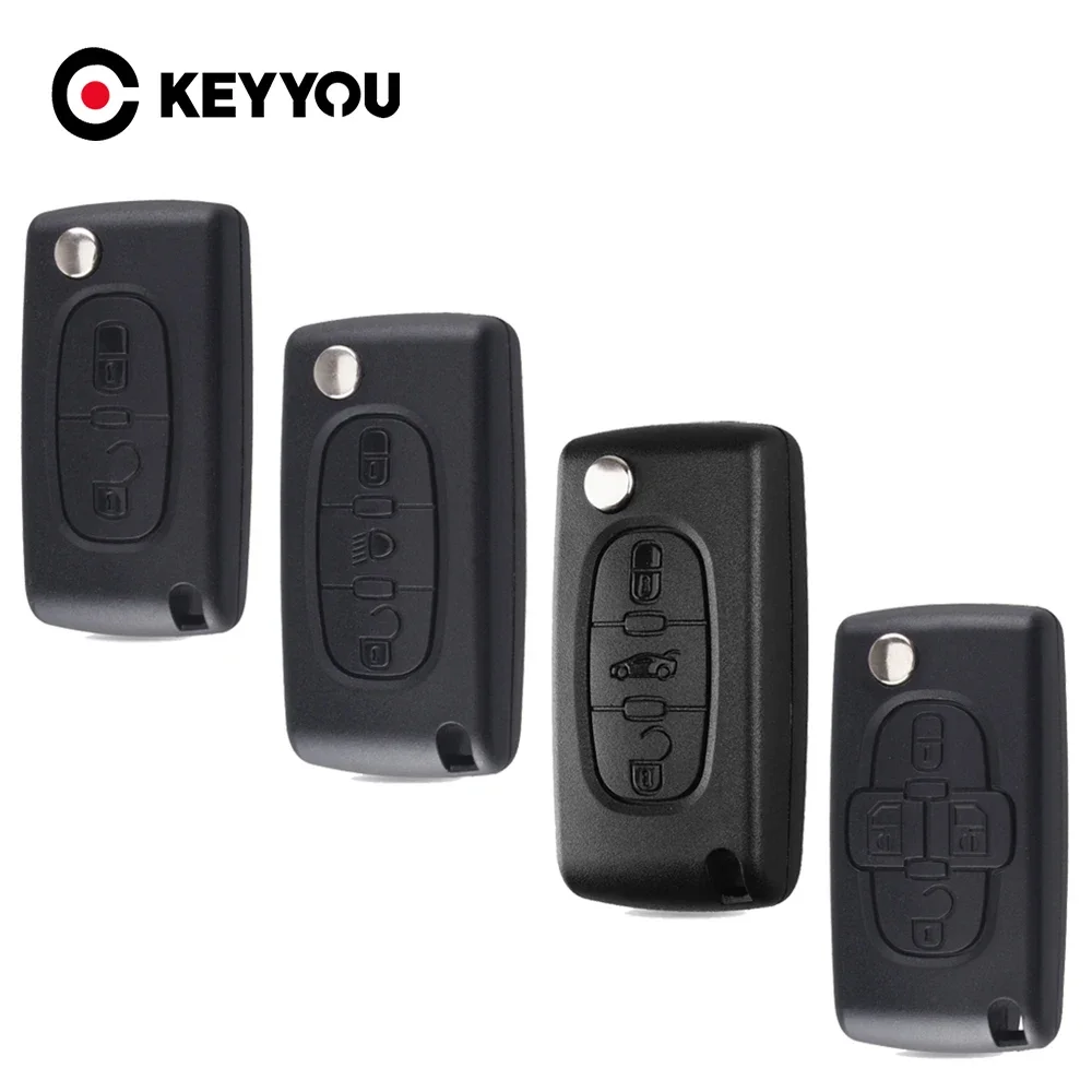 KEYYOU Car Key Shell Flip For Fiat Scudo Ulysse Fit Lancia Phedra HU83/VA2 Blade CE0523 CE0536 2/3/4 Button Fob Case New Arrivel