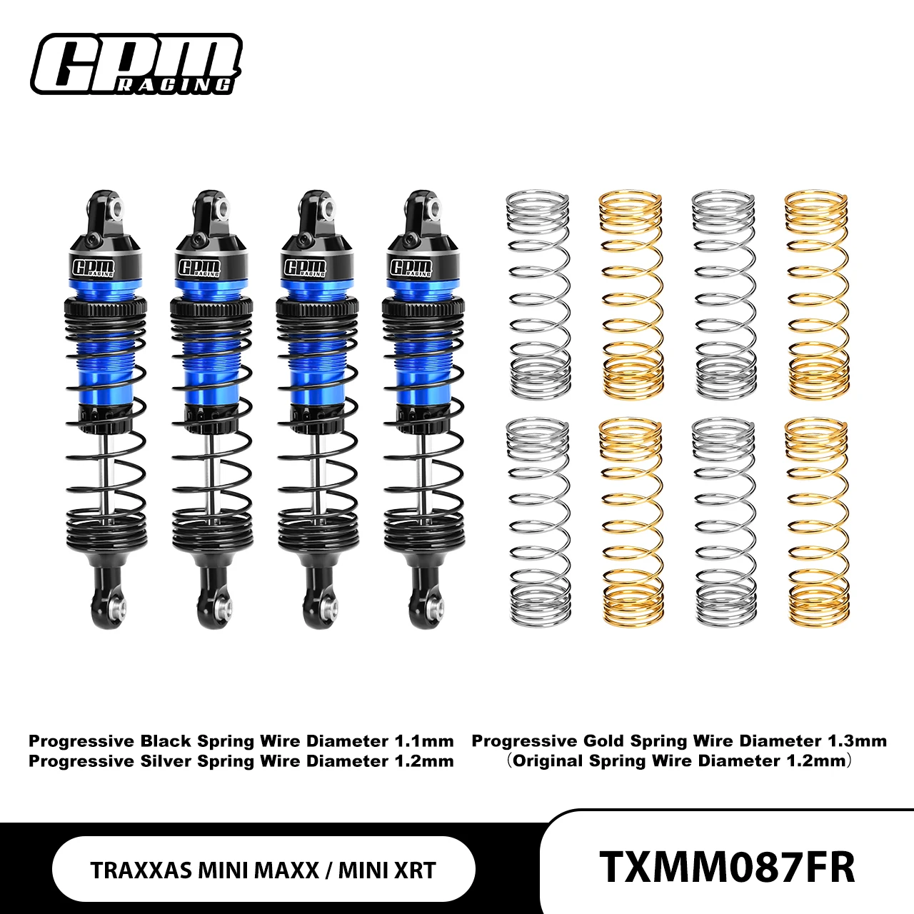 

GPM Alloy F&R Регулировка прогрессивного пружинного удара 87 мм TRAXXAS Mini Maxx / Mini XRT