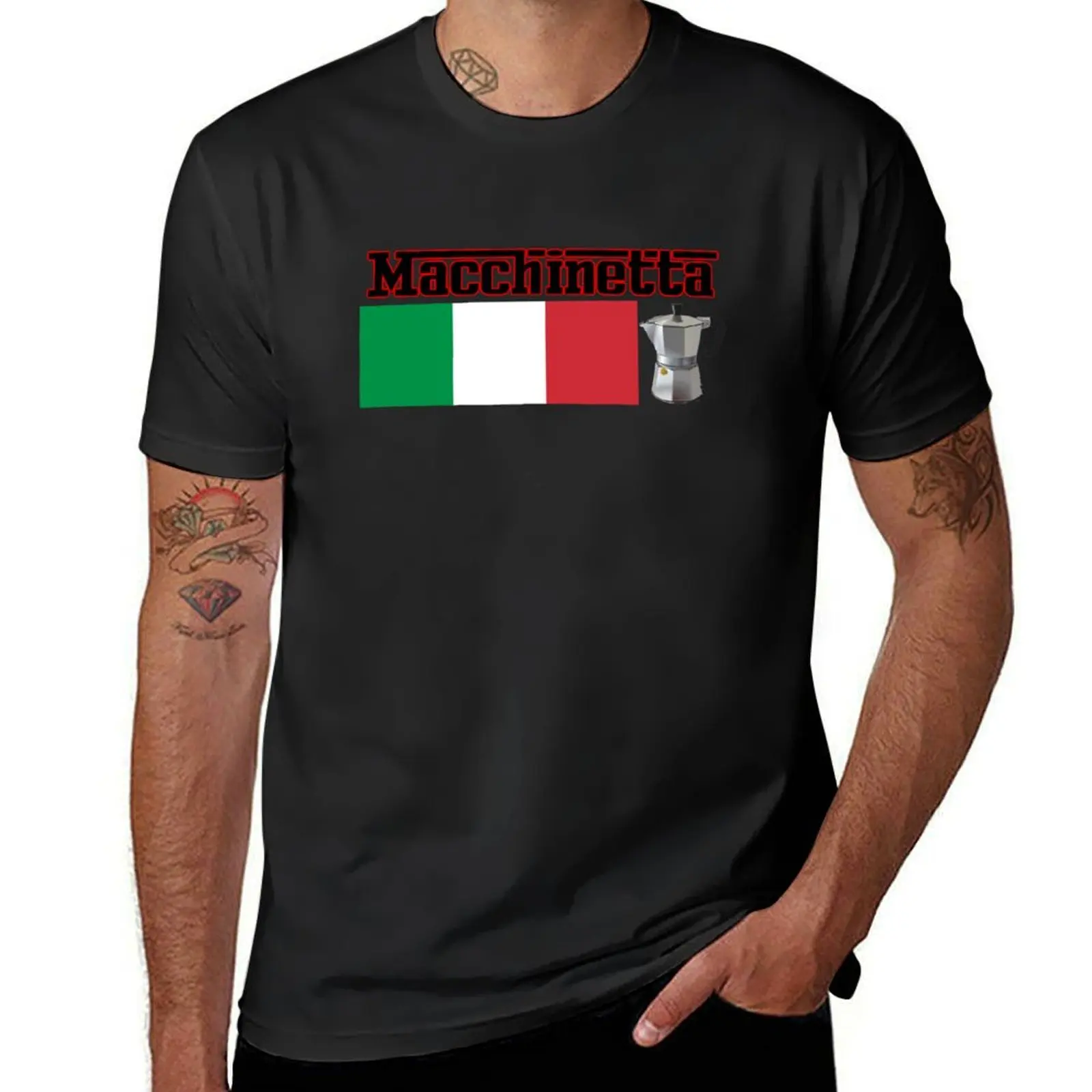 Coffee/Macchinetta/Espresso/Moka Italian pride T-Shirt korean fashion for a boy black t shirts for men