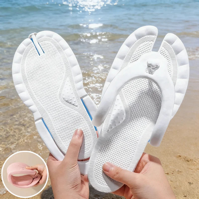 

Anti Slip Beach Sandals Summer Couple Lightweight Slippers for Men Portable Travel Shoes Bathroom Comfort Outdoor
