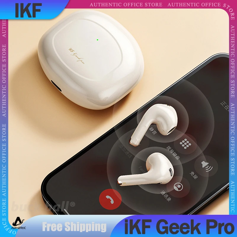 

iKF Geek Pro Earphone Anc Touch Control With Ikf-App Wireless Bluetooth In-Ears Earbuds Headset 30h Playtime Earphone Music Gift