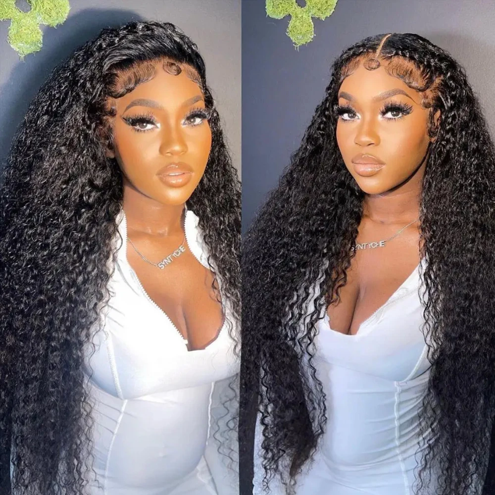 Wear Go Kinky Curly Glueless Wigs Human Hair Pre Plucked Pre Cut Curly Lace Wigs Human Hair 180 Density Wet And Wavy 6x4 Wigs