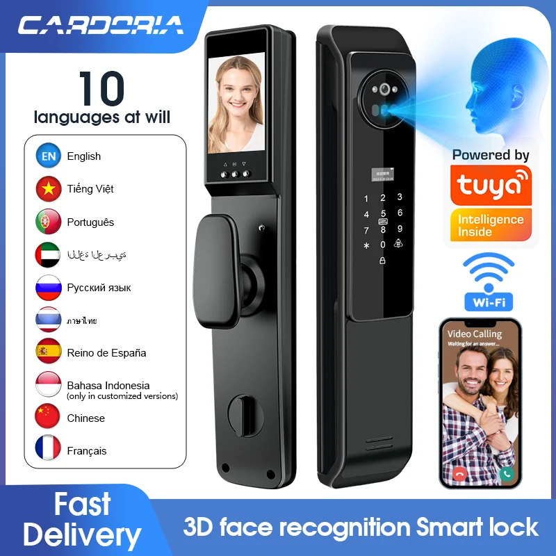 High-Security Smart Door Lock Anti-TheftTuya WiFi Biometric Electronic Fingerprint TTlock Intelligent Ttlock Door Locks