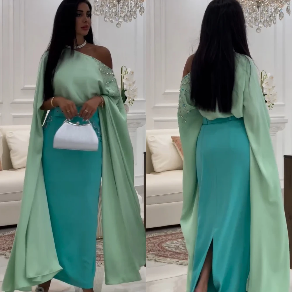 Ball Ball Kleid Saudi-Arabien Abschluss ball Trikot Pailletten Perlen Quince anera A-Linie schulter frei maßge schneiderte Anlass Kleid Anke Länge